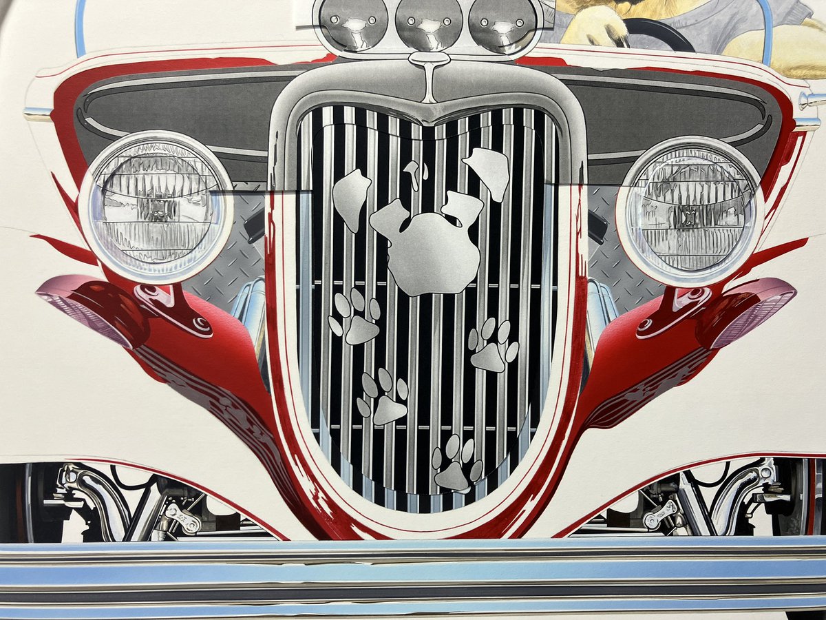 k_gahaku's tweet photo. PUG RIDERの絵の続きです🐶
ボディーは燃えるような赤🔥にしました。
だんだん車っぽくなってきましたね🚗
#pugrider #pug #painting #パグ #イラスト https://t.co/K24UND3MlU