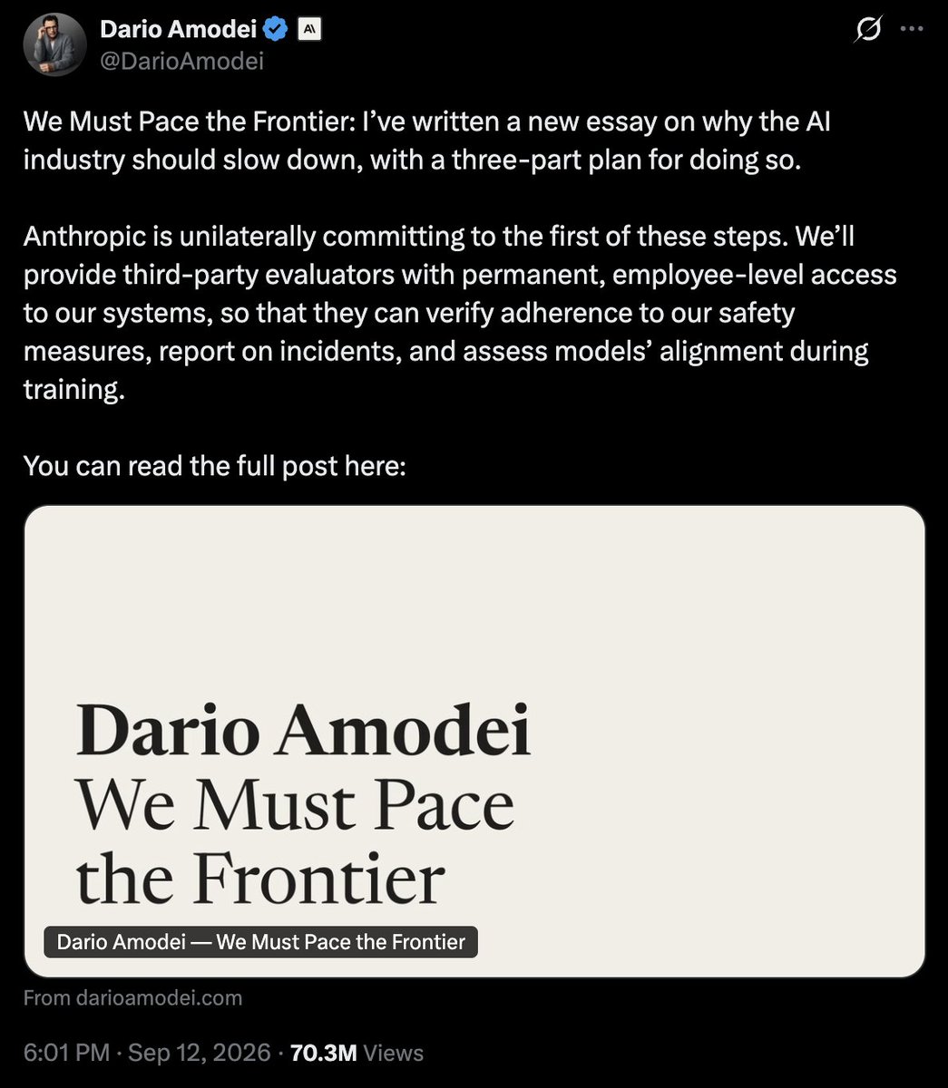 ActionModelAI's tweet photo. Elon Musk and Sam Altman have BOTH backed Dario Amodei’s call to slow down AI development.

For the first time, the leaders behind OpenAI, Anthropic and xAI are publicly converging on the same concern:

AI may be advancing too fast.

But slowing AI down is only part of the conversation.

If AI becomes one of the most powerful technologies humanity has ever created, why should its future be controlled by a handful of billionaires and Big Tech companies?

At Action Model, we believe there’s another path:

AI owned by the people who help build it.

AI is inevitable. Who owns it is still a choice.

And as individuals, we still have a choice in who wins the AI race.

We'd rather people win over billionaire control. 

Choose wisely. Join the Action Model movement.