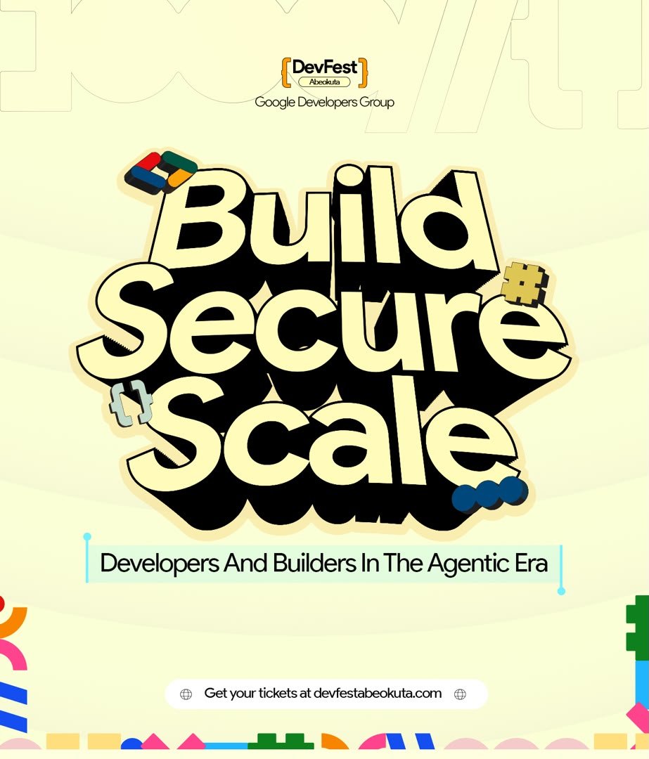 DcKennyGold's tweet photo. Join me 
I'm attending Google Developer Groups GDG Abeokuta w/ DevFest Abeokuta 2026: Developers and builders in the agentic era on 10월 31. https://t.co/k7qv2r8smj
