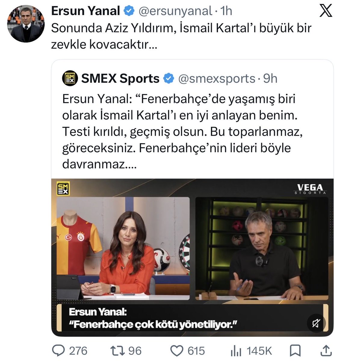 Cadde1907_'s tweet photo. Sen kimsin de Fenerbahçe başkanı ve teknik direktörü hakkında böyle konuşma yetkisini kendinde buluyorsun HADSİZ
@ersunyanal https://t.co/qosqpK5sD0