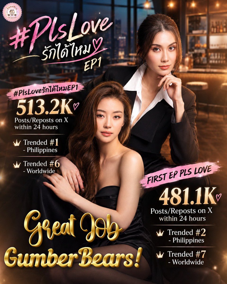 LenaMiu25_phofc's tweet photo. And just like that, we made some noise for our girls! Thank you to everyone who joined, tweeted, retweeted, and helped keep the energy going. 🫶

Here’s a look at what we achieved together! 😍😎

Let’s do this again on Friday! 💪🏻👏🏻👏🏻

#PlsLoveรักได้ไหมEP1
#LenaMiu #ลีน่าหมิว https://t.co/UDnCSRS5p7