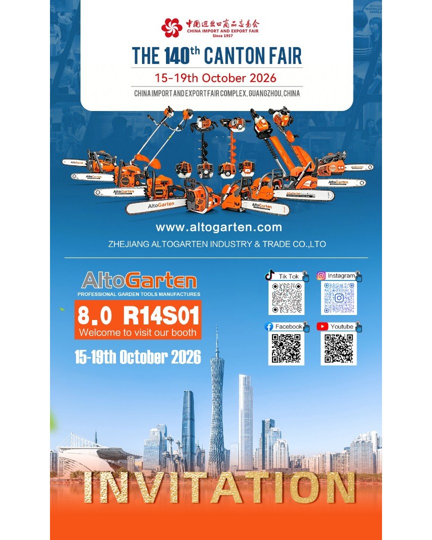 AltoGarten's tweet photo. 🔥 See you at the 140th Canton Fair!
AltoGarten is bringing our full lineup of professional garden power tools to Guangzhou.
#CantonFair140 #AltoGarten #GardenTools #PowerTools #OutdoorEquipment #GuangzhouTradeShow https://t.co/gGurDaG0lZ