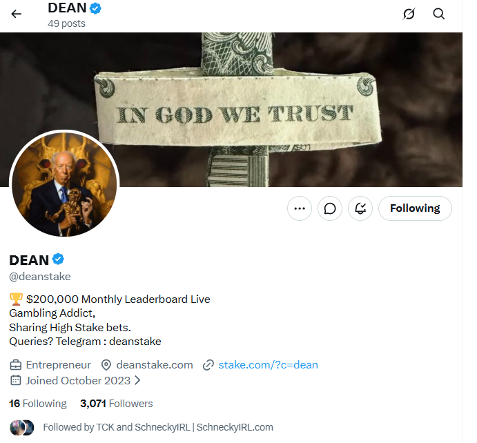 Bond00006's tweet photo. @deanstake GG WISH U MORE WINS  , ALREADY A FOLLOWER FOR A LONG TIME
Stake - CISBO https://t.co/qPWQL6wr1i
