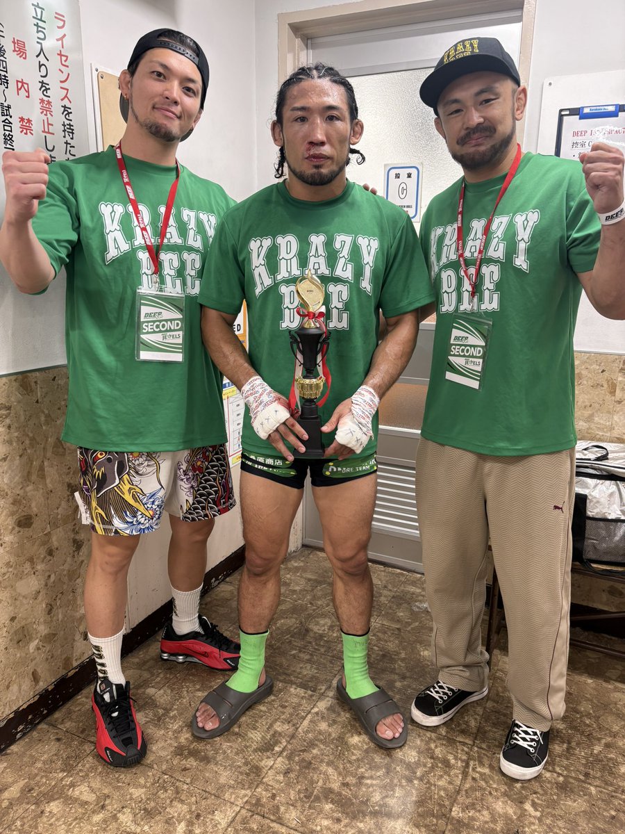 trifight's tweet photo. 昨日の🔥DEEP 133 IMPACT🏟️後楽園ホール大会 👹鬼山斑猫選手の試合結果です。
試合内容は各メディア様にお任せとさせていただきますが、判定3-0で🏆勝利を収めました㊗️ 鬼山選手を応援していただいた皆様、本当にありがとうございました‼️

#鬼山斑猫 #大木良太 #日髙健太郎 #deep133 #krazybee https://t.co/ZsLu0VtlQh