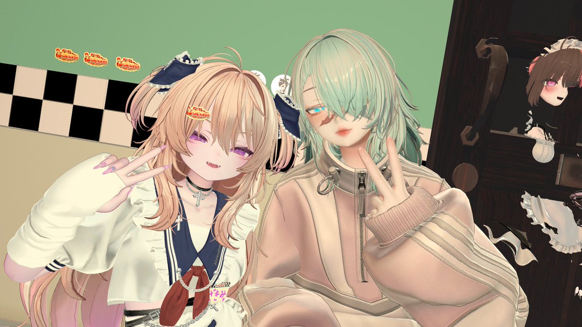 ranmar50's tweet photo. 昨日はVRCイベント
【クレームダイナーvolcano】に行ってきたよ！
クレームを言いたくなるようなポンコツ？ファミレスらしいけど
普段クレームなんて言わないから難しかった...

でも楽しかったしまた行きたいね

#vrc_volcano https://t.co/hxMTSrMnBm