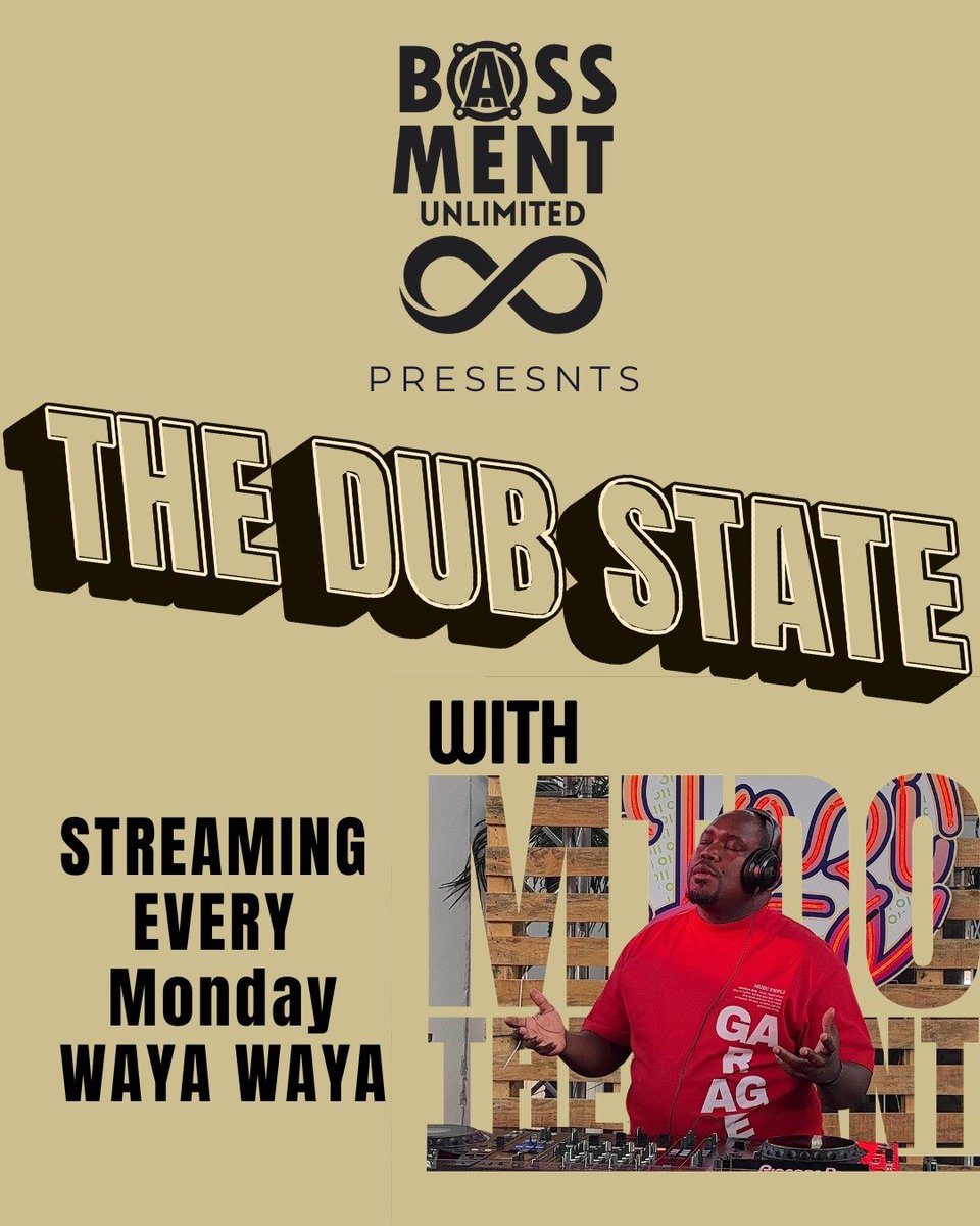 bassmentmusicsa's tweet photo. ‼️ ANNOUNCEMENT ‼️ 

@mtdo_the_giant Is Taking Over Mondays On @BASSMENTUnlimit

💽🎧
Welcome To THE DUB STATE 
 WITH MTDO. 

‼️ Dub Techno. Waya Waya‼️

TAP THE LINK TO LOCK IN 

https://t.co/z39HjeTUSc

https://t.co/N8UqgXgSzt

#BassmentMusicRSA #BassmentUnlimited #Dub https://t.co/viG9OOXTyc