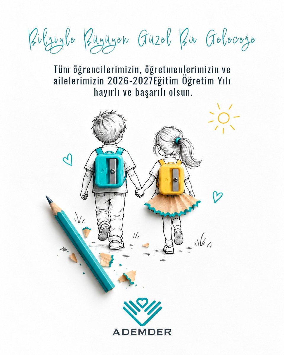 ademdernegi's tweet photo. Yeni bir eğitim yılı; yeni hedefler, yeni bilgiler ve güzel başlangıçlar demek.
Tüm öğrencilerimize başarı, öğretmenlerimize kolaylık, ailelerimize huzurlu bir eğitim yılı diliyoruz.
2026-2027 Eğitim Öğretim Yılı hayırlı olsun.
#eğitim #öğretim #eğitimöğretimyılıhayırlıolsun https://t.co/0hFMkbokRj