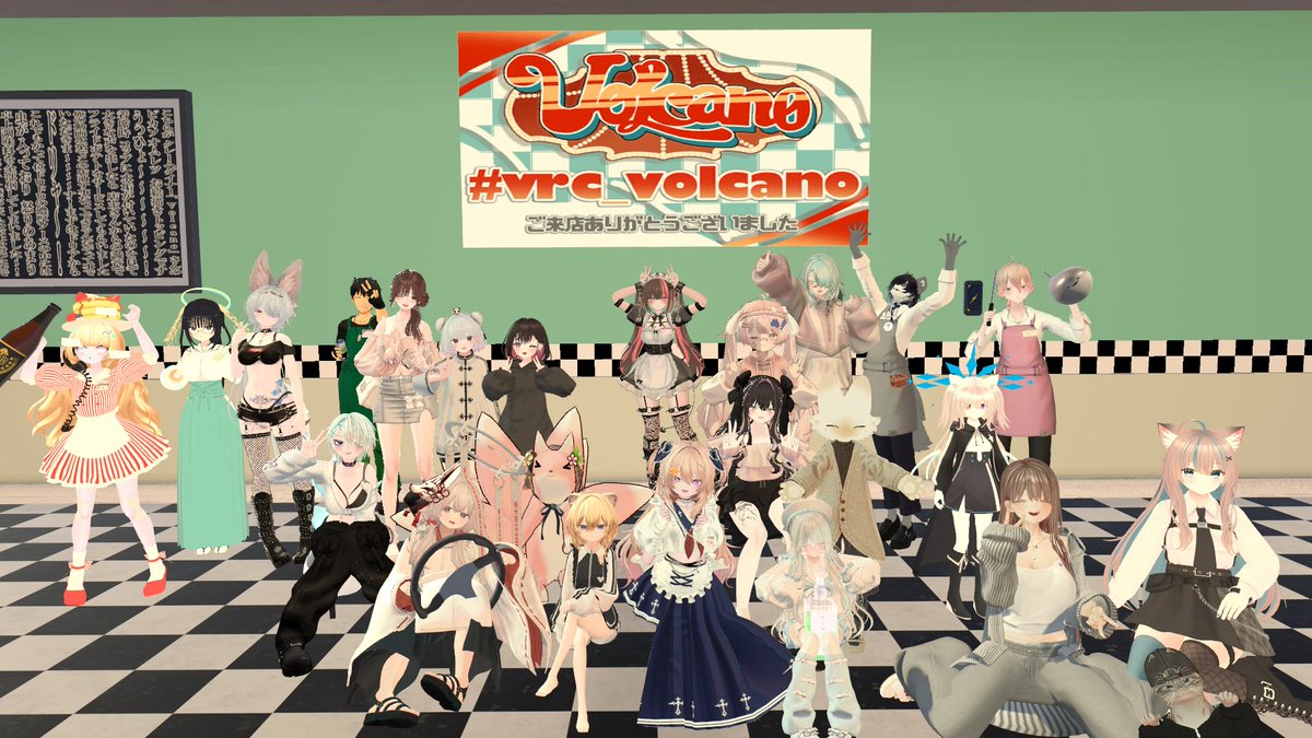 ranmar50's tweet photo. 昨日はVRCイベント
【クレームダイナーvolcano】に行ってきたよ！
クレームを言いたくなるようなポンコツ？ファミレスらしいけど
普段クレームなんて言わないから難しかった...

でも楽しかったしまた行きたいね

#vrc_volcano https://t.co/hxMTSrMnBm