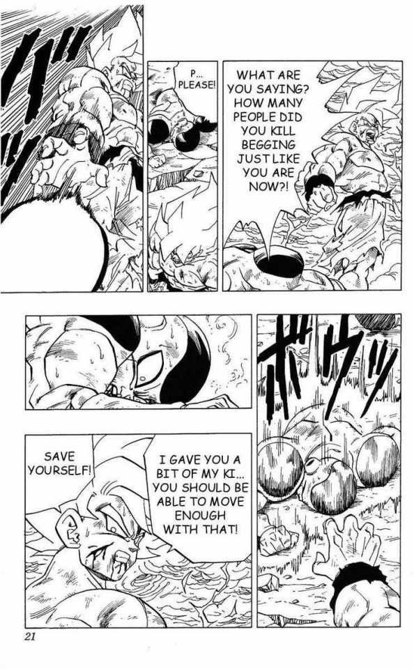sooftc's tweet photo. Son Goku sparing frieza’s life even after all the shit this mf done https://t.co/sxalLhpBsq