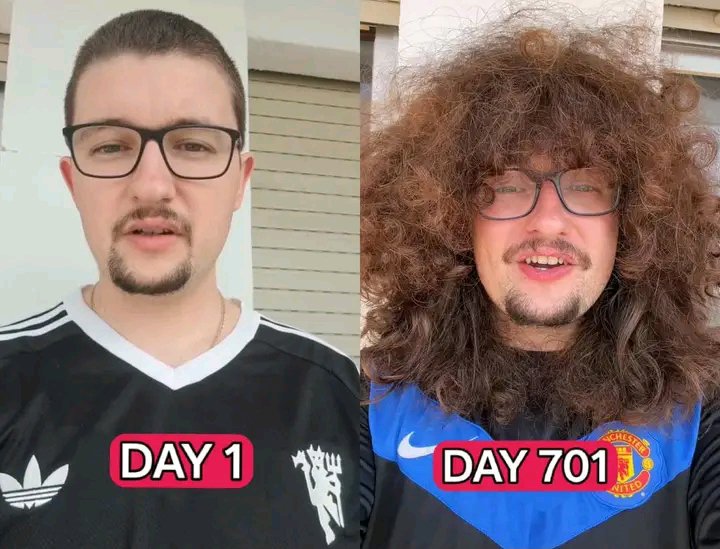 Emjenny605's tweet photo. The man that said he won't cut his hair until Manchester united win five games in a row Is already turning into a lion 😂😂 https://t.co/T7YRA4BoNv