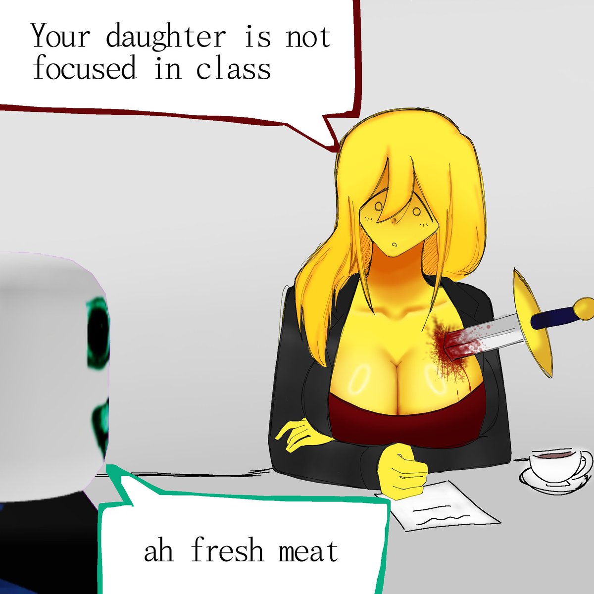 xd_th37175's tweet photo. Your daughter is not focused in class  bruh 😭 #Pursuer #mequot https://t.co/fGHaeoqRTc