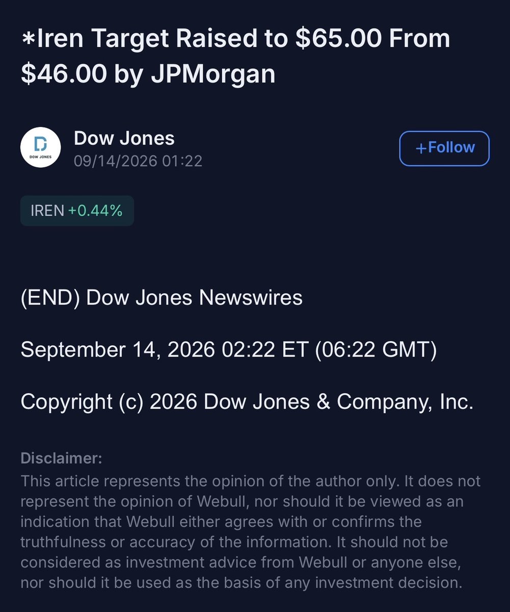 FransBakker9812's tweet photo. $IREN upgraded to $65 PT by JPM

H/T @ysquared11