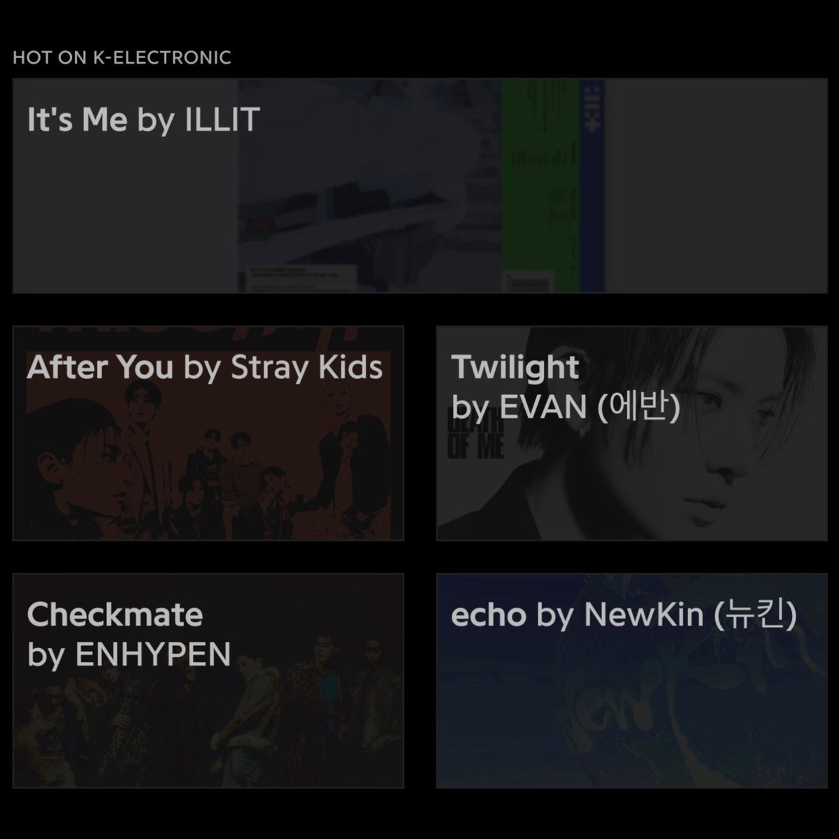 Genius_kor's tweet photo. #GeniusCharts | New rookie group #NewKin (@NewKin_official) debut at #5 on the daily K-Electronic chart in Genius Korea with their song “echo”!

Their b-side track “alone” also debuts at #11 on the chart today! https://t.co/l7eG94bN7c