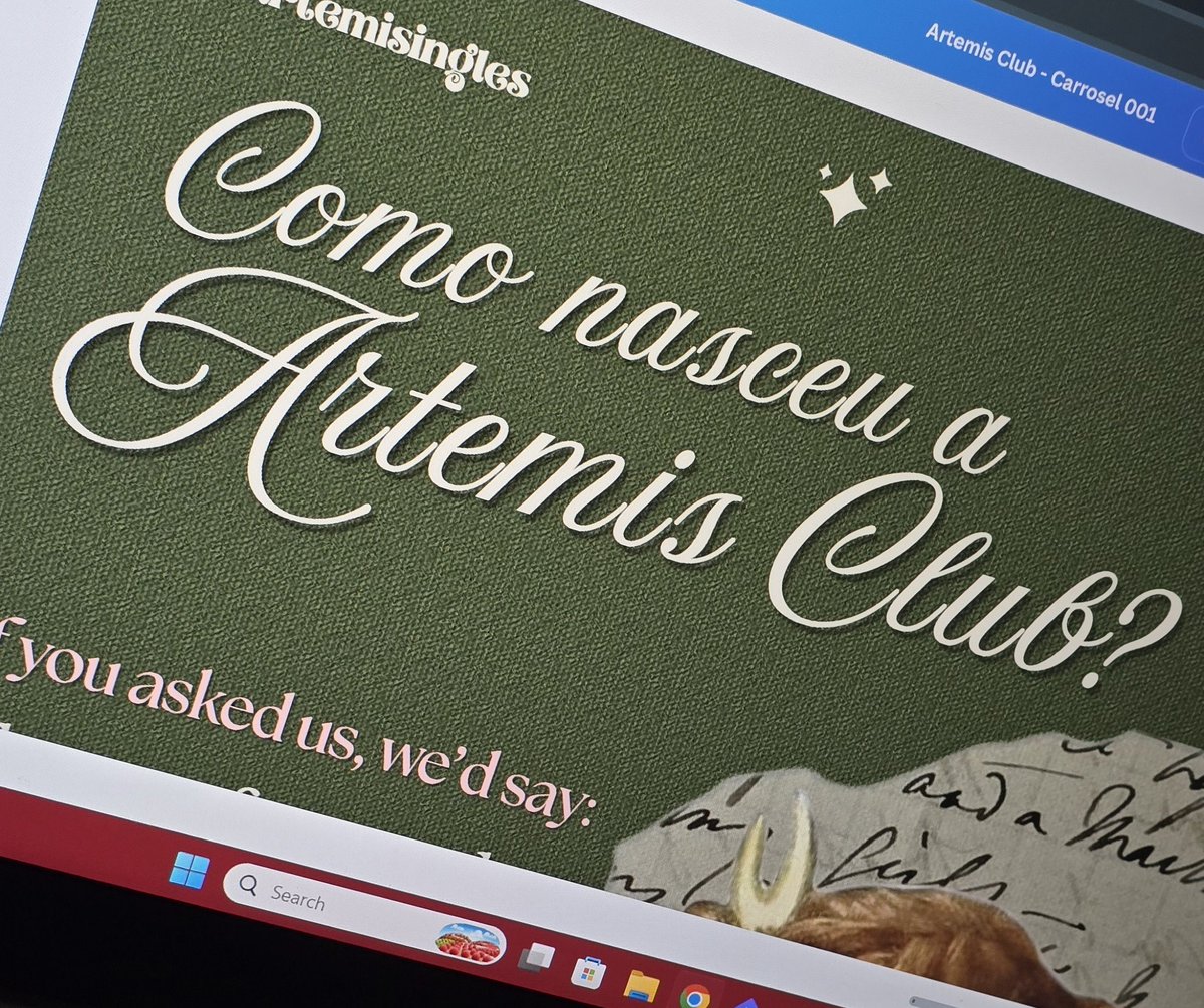 artemisingles's tweet photo. spoiler de hoje: fiquei o dia todo decidindo fonte, textura, imagens e cores pra um único carrossel da Artemis https://t.co/g1ULvpDQdT