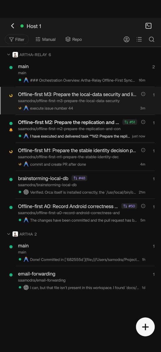 hi_ssamm's tweet photo. Lagi membiasakan diri pake Orca. Enak juga, bisa langsung execute GitHub Issues secara parallel tanpa harus ribet manage banyak terminal dan worktree manual.

Ada mobile app-nya juga, jadi bisa sesekali mantau progress agent dari HP. https://t.co/1cZoEFxIra