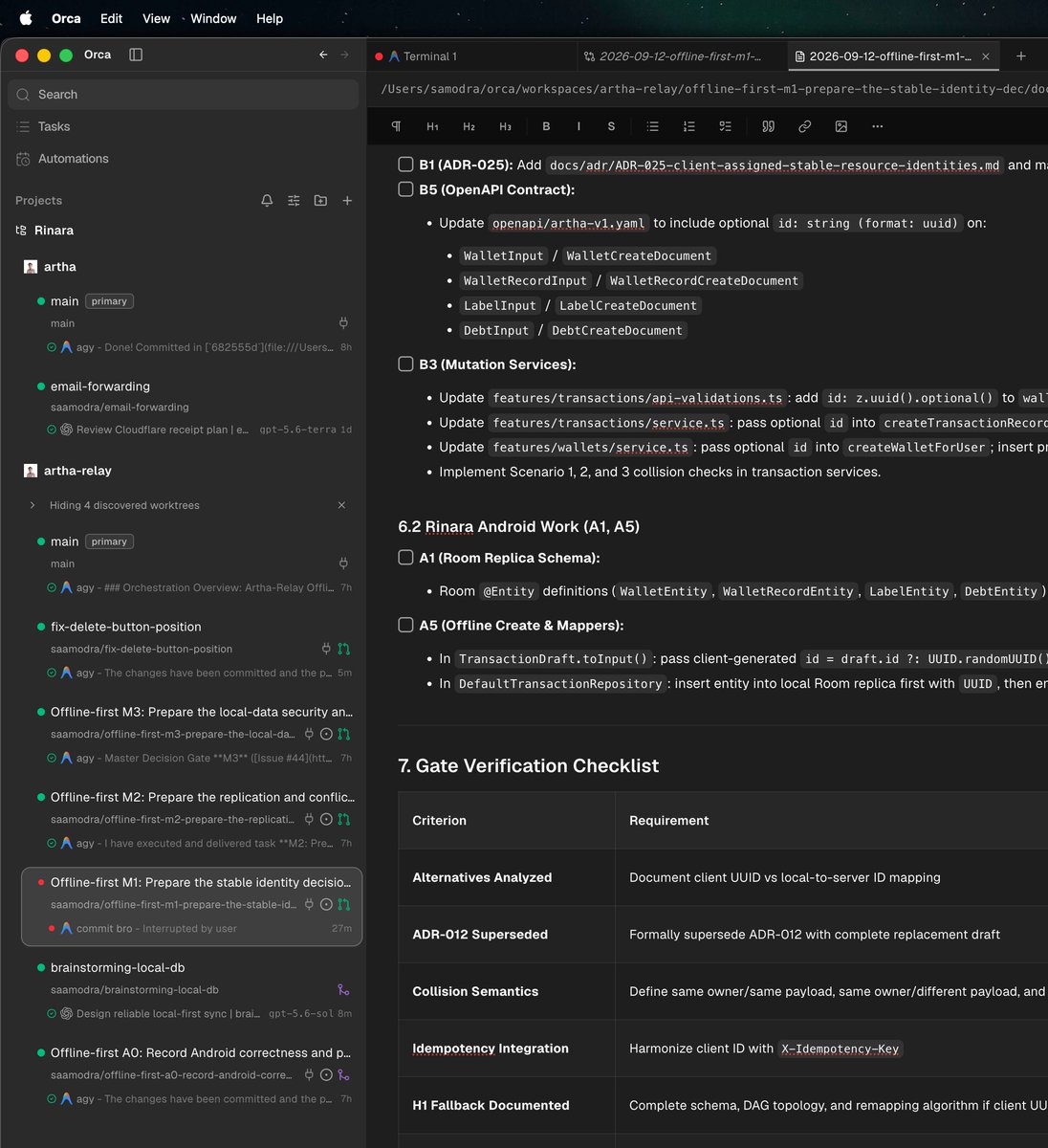 hi_ssamm's tweet photo. Lagi membiasakan diri pake Orca. Enak juga, bisa langsung execute GitHub Issues secara parallel tanpa harus ribet manage banyak terminal dan worktree manual.

Ada mobile app-nya juga, jadi bisa sesekali mantau progress agent dari HP. https://t.co/1cZoEFxIra