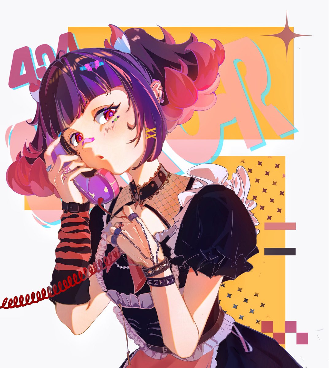 reo9526's tweet photo. “Not happy to serve you, but I picked up anyway. 📞✨”

Freshly baked Nangong Yu is here!  Took about 15 hours to finish, so please show her some love!
#zzzfanart #AOD #nangongyu #ZenlessZoneZero https://t.co/jvX2QLpuig