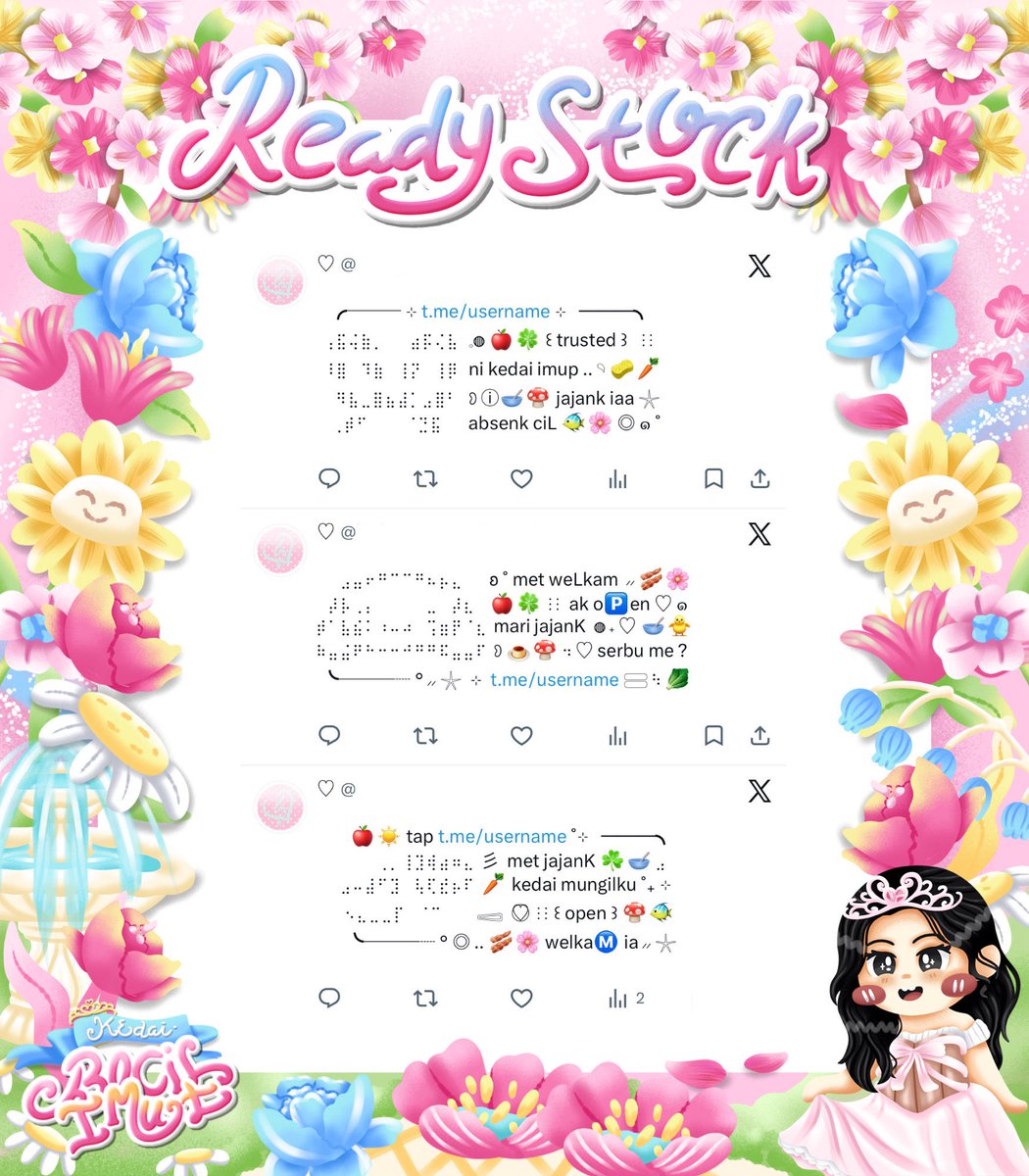 umbqi's tweet photo. ⠀
Ი ⑅ 🌸 𓄹 help retweet?  tysm  ☀️ ❀

🐰 ..  ◎  𖠗  ding —dong  ⋮⋮  🥛☘️ ⊹  ..  hellou sobat imut  🎀 ♡ 𓂋  kath bawain wording ready stock 🍮 pinned wording  🥣  dengan harga IDR. 5.5OO  ˚ 👛 ⊂⊃  go grab yours !  ៶៸  🌱🧁 ୧

𖣠  ⟡  💌  𓄹 #zonauang . . 💭
⠀ https://t.co/E3wpOs3xja