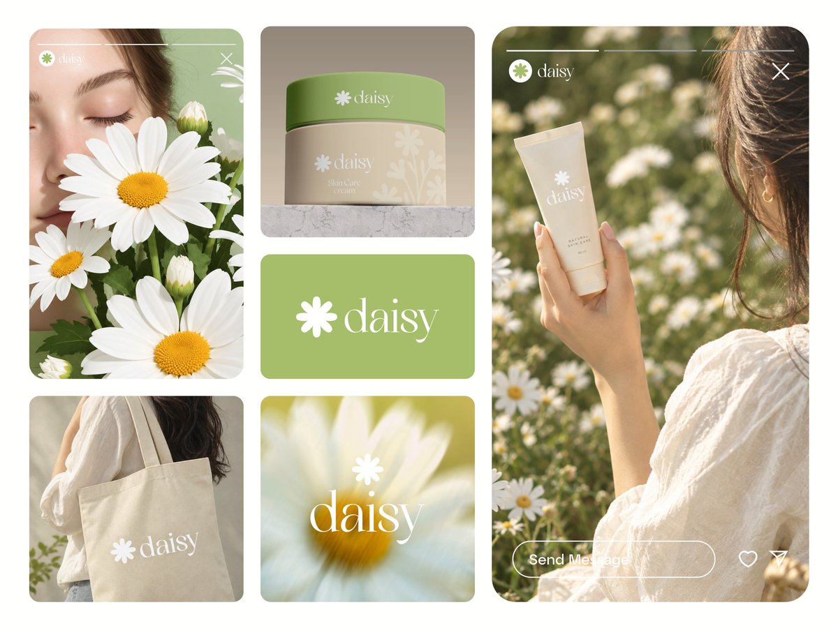 AbirStudio's tweet photo. 🌼 DAISY — Modern Skincare Brand Identity

Inspired by the beauty and freshness of nature, DAISY is a gentle skincare brand focused on nourishing, hydrating, and refreshing the skin.

#Skincare #BrandIdentity #LogoDesign #SkincareBranding #Packaging #ArtDirection https://t.co/mP1F1Uqxha