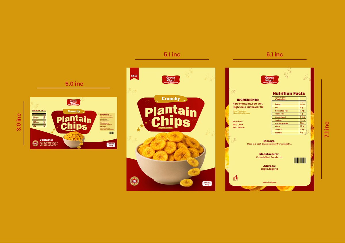 radiantmediang's tweet photo. For this project, the goal wasn't just to put a plantain chips label on a package. It was to take something familiar and give it a visual identity that feels bold, appetizing, playful, and ready for the shelf.
What can you say about the design?
#design #productdesign #viral https://t.co/AvHKgjK08e
