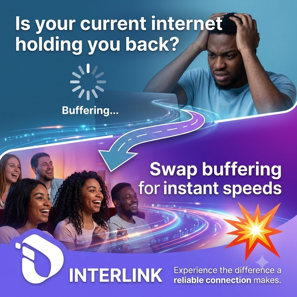 quadri_idris's tweet photo. Is your current internet holding you back? Swap buffering for instant speeds with Interlink. Experience the difference a reliable connection makes. 💥💬
#INTERLINK #ITLG #ITL https://t.co/TECwKeMpO7