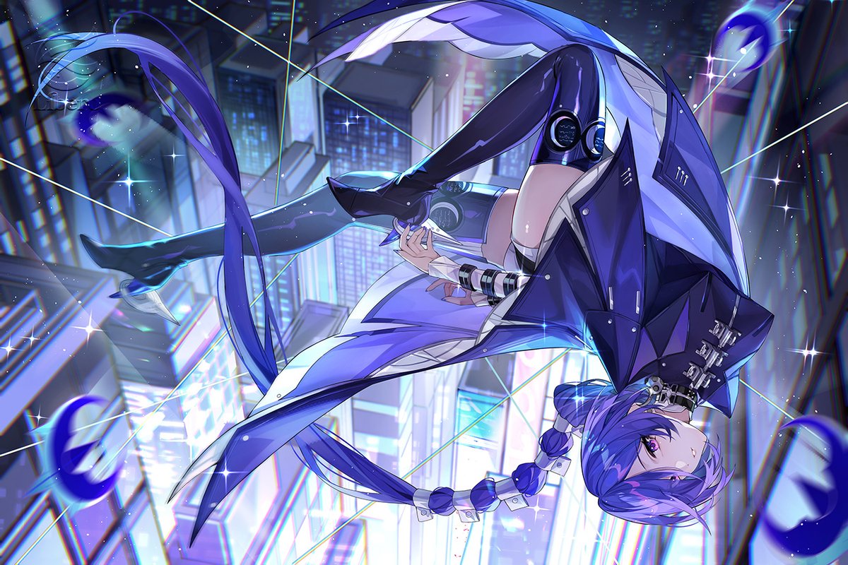 Liberoartstudio's tweet photo. Promeia, in full. 🩵 
Would you follow her into the dark?
#Promeia #ZenlessZoneZero https://t.co/gnKuJmHE5f