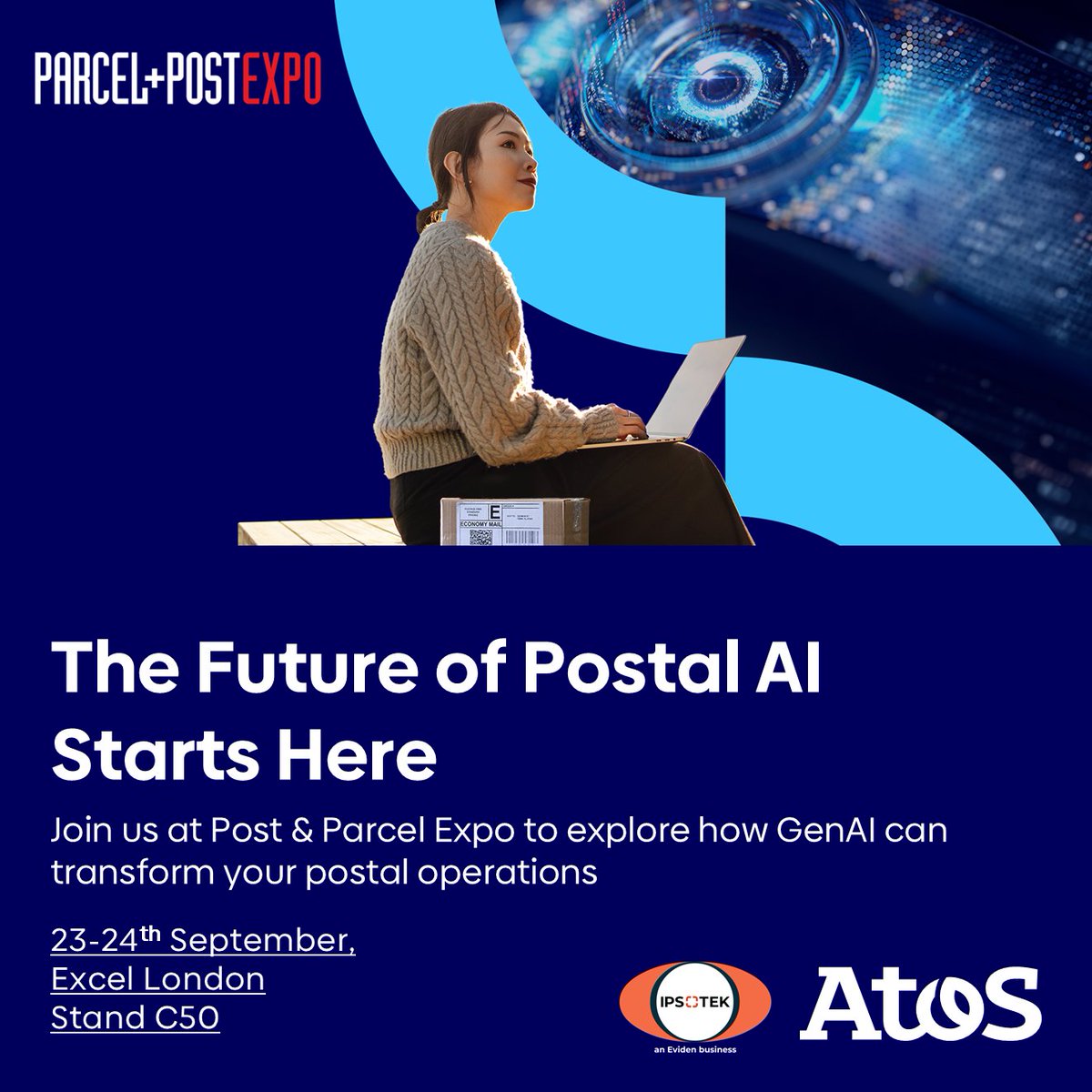 Atos's tweet photo. The postal and parcel sector is evolving rapidly. Success depends on the ability to innovate while maintaining efficiency, control and security.

👉 Discover how AI can transform your postal operations: https://t.co/O4aRjx5pNY

#PostAndParcelExpo #LogisticsInnovation #VisionAI https://t.co/34MtijKbGq