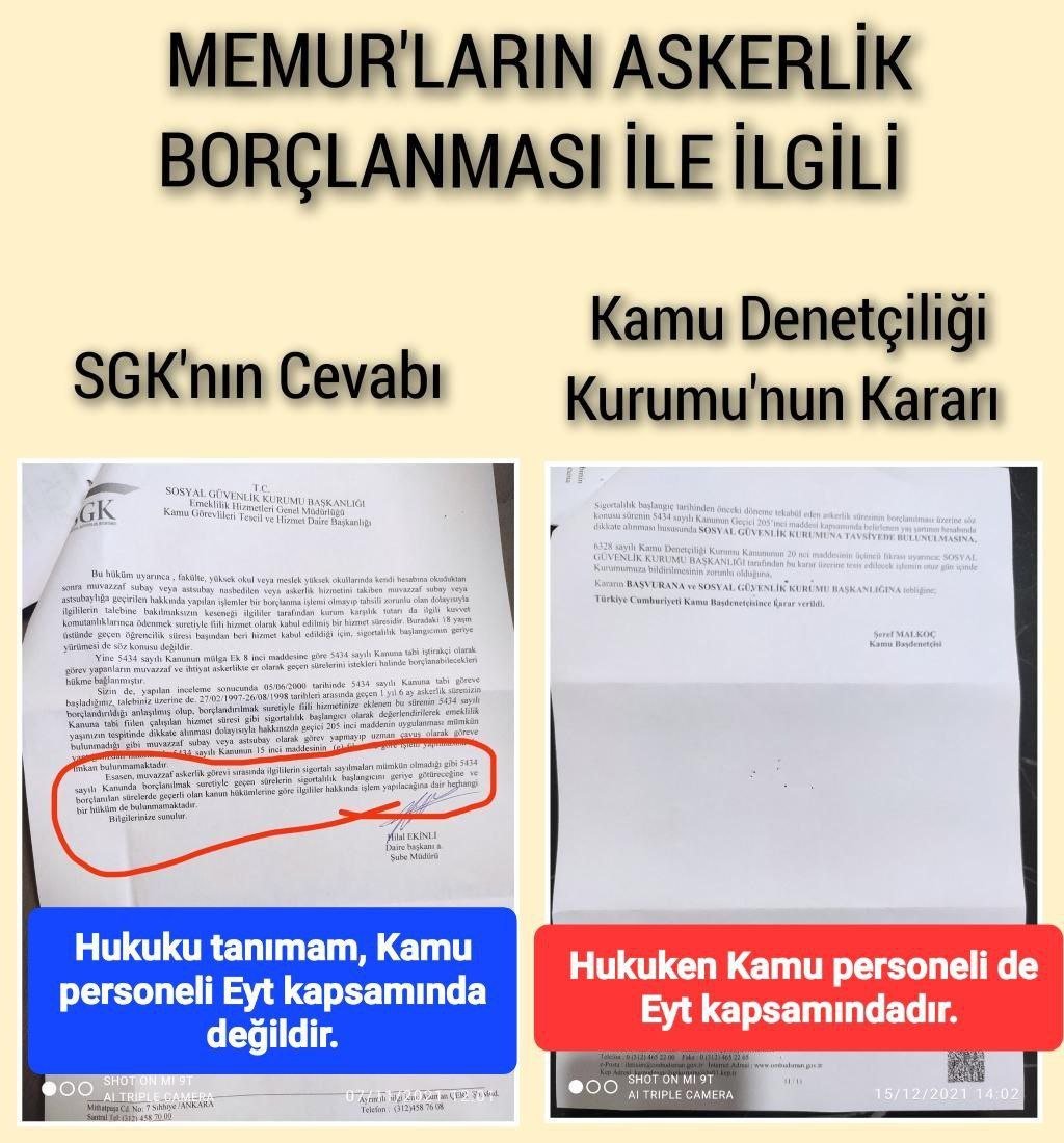 Sait0901's tweet photo. @Kamubiz_com Polis ve Asker'lerin Askerlik Borçlanması mağduriyeti SGK kaynaklı bir mağduriyet. Kamu Denetçiliği Kurumu SGK'nın uygulamasının yanlış olduğunu söylüyor. SGK bunu rağmen yanlış uygulamaya devam ediyor.

TBMM'nin bu konuya el atmasını bekliyoruz. https://t.co/kHZrWxK1Z9