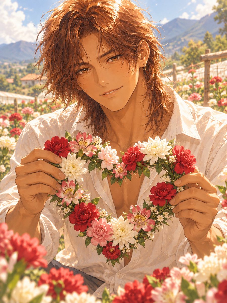 chestnut__t's tweet photo. サンティアゴから、お花のハートをお届けします💐❤️

#ハートアクション
#AIart https://t.co/5ss5nMqbhP