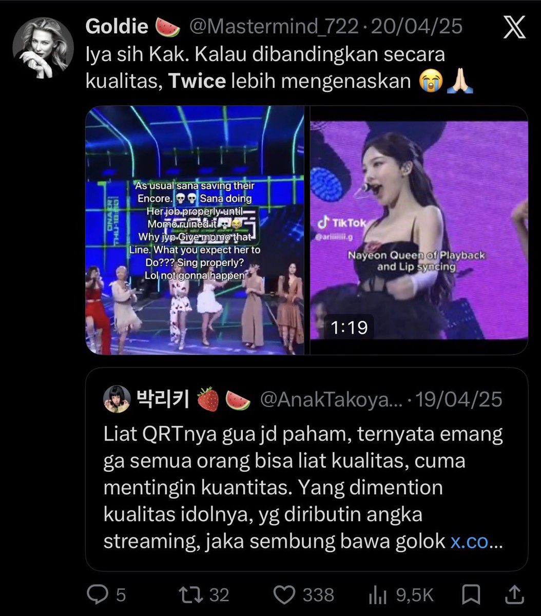 taebyscuit's tweet photo. goldie be like: "ga boleh ngehate idol cewe, tapi kalo idol cewe yg ga gue stan gapapa😘" https://t.co/zRGJiSfP8v