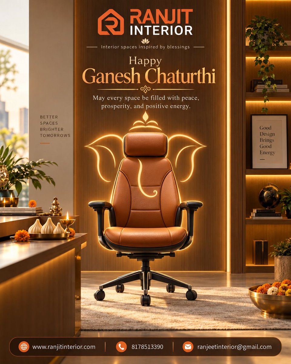 Ranjitinterior's tweet photo. May Lord Ganesha fill every space with positivity, prosperity, and new beginnings. ✨
This Ganesh Chaturthi, may your surroundings inspire peace, progress, and beautiful possibilities.Happy Ganesh Chaturthi from Ranjit Interior. 🪔🙏
.
.
.
.
#happyganeshchaturthi #ganeshchaturthi https://t.co/LdZKV3aXY7