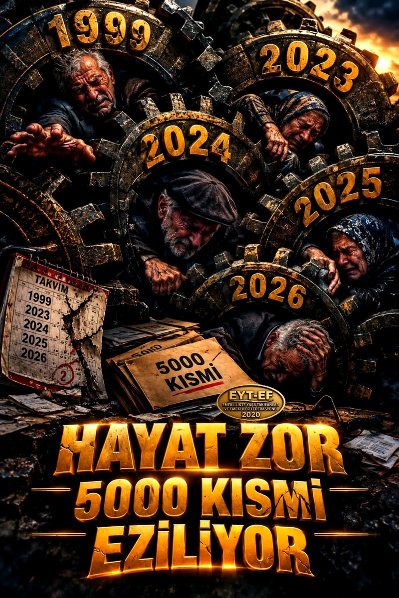 EytEmeklilerFed's tweet photo. EYT
👇
#HayatZor5000KısmiEziliyor

Söz verdiniz, umut sattınız.

Eksik düzenlemeyle yüz binleri borca, belirsizliğe, çaresizliğe mahkûm ettiniz.

Güvencesizlik ve geçim derdiyle hayatlar paramparça oldu.

5000 Kısmi eziliyor!

#GeçimZorEmekliEziliyor
@RTErdogan
@isikhanvedat https://t.co/6m9seihbHQ