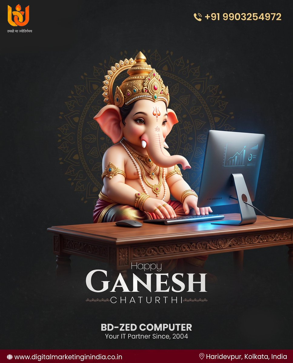 bdzed's tweet photo. 🙏 𝗛𝗮𝗽𝗽𝘆 𝗚𝗮𝗻𝗲𝘀𝗵 𝗖𝗵𝗮𝘁𝘂𝗿𝘁𝗵𝗶 
🌐 https://t.co/Hd16SP548l
#HappyGaneshChaturthi #GaneshChaturthi #GanpatiBappaMorya #BDZEDComputer #DigitalMarketing #Technology #BusinessGrowth #Innovation #Kolkata https://t.co/YRC75qWXWA