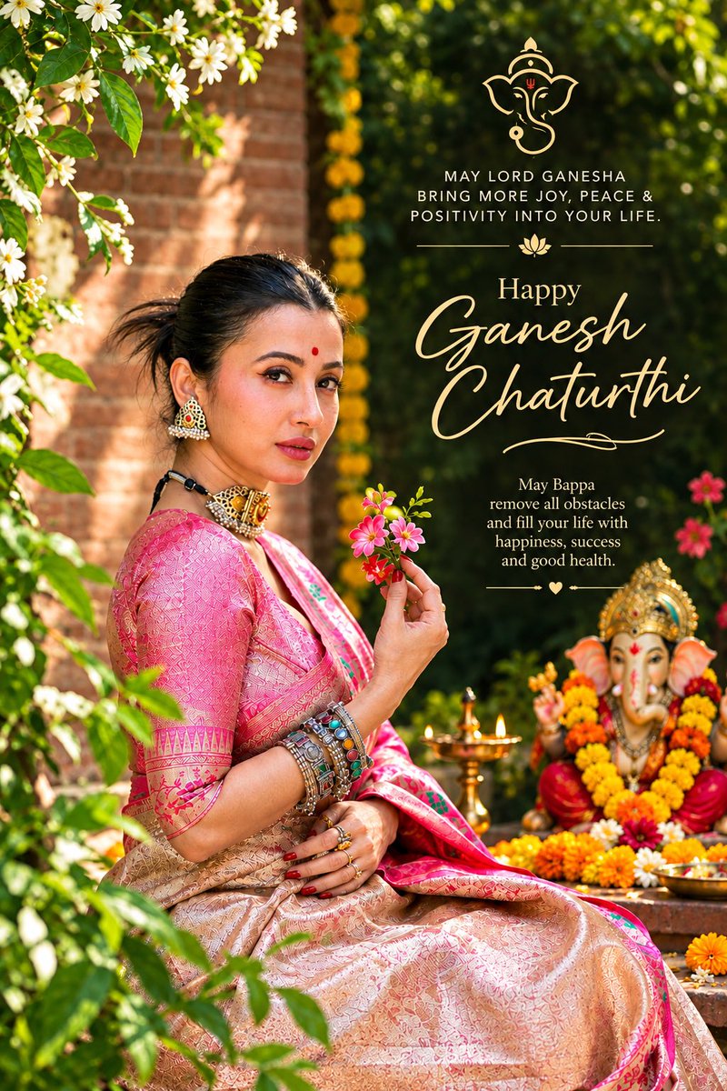 Monamispeaks's tweet photo. On this holy festival, may Vighnaharta fill your home with joy, health, and harmony. Warm ganesh chaturthi wishes to you and your family! https://t.co/QlpqGelCZT