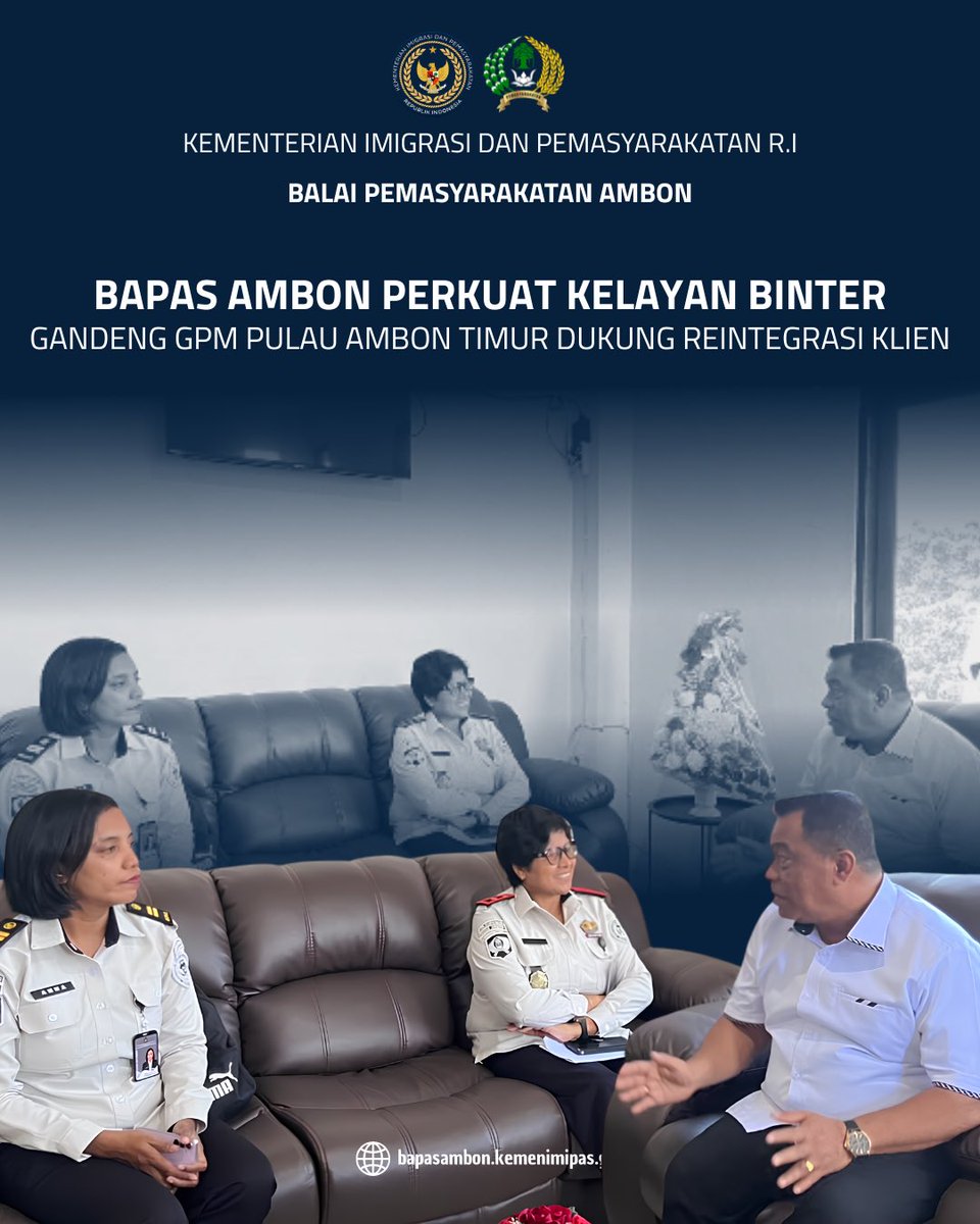 BapasAmbon's tweet photo. BAPAS AMBON PERKUAT KELAYAN BINTER, 
GANDENG GPM PULAU AMBON TIMUR DUKUNG REINTEGRASI KLIEN

#kemenimipasri
#kanwilditjenpasmaluku https://t.co/5tBFRNFGpV