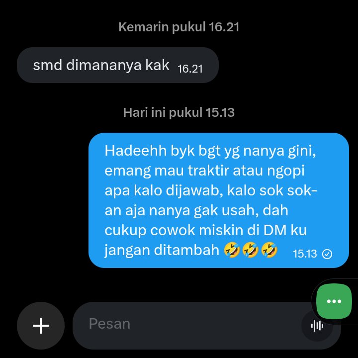 AngieKicau's tweet photo. Entah matanya picek apa jelas2 tweet sebelumnya ttg ngobrol n ngopi doank, lah makin byk yg DM sok nanya tinggal dimana, dijawab juga pasti diem seperti kelakuan cowok2 miskin lain yg cuma jago DM, diiihh 🤣🤣🤣 https://t.co/gYzb4TKo6F