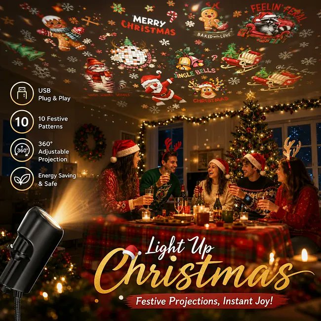 Zanvello's tweet photo. Plug-&amp;-Play HD Christmas Projector – 6 or 10 Festive Scenes - 🎄https://t.co/4y9KmvbIWH https://t.co/SW1SDx4wF9