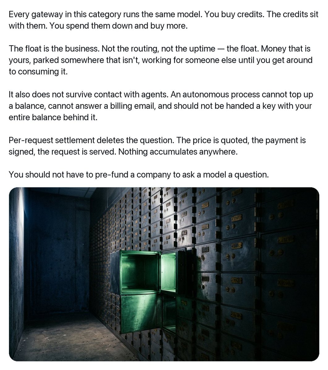 Dinenen_'s tweet photo. Nothing to reconcile. No refund flow. No support ticket about credits that expired.

Nothing accumulates, so nothing has to be unwound. https://t.co/3og0yREPZV