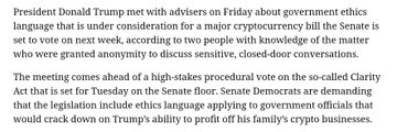 Victorgonzaloc's tweet photo. President Trump met with advisers on Friday regarding ethics language for the Clarity Act https://t.co/wbPHAOsJEq