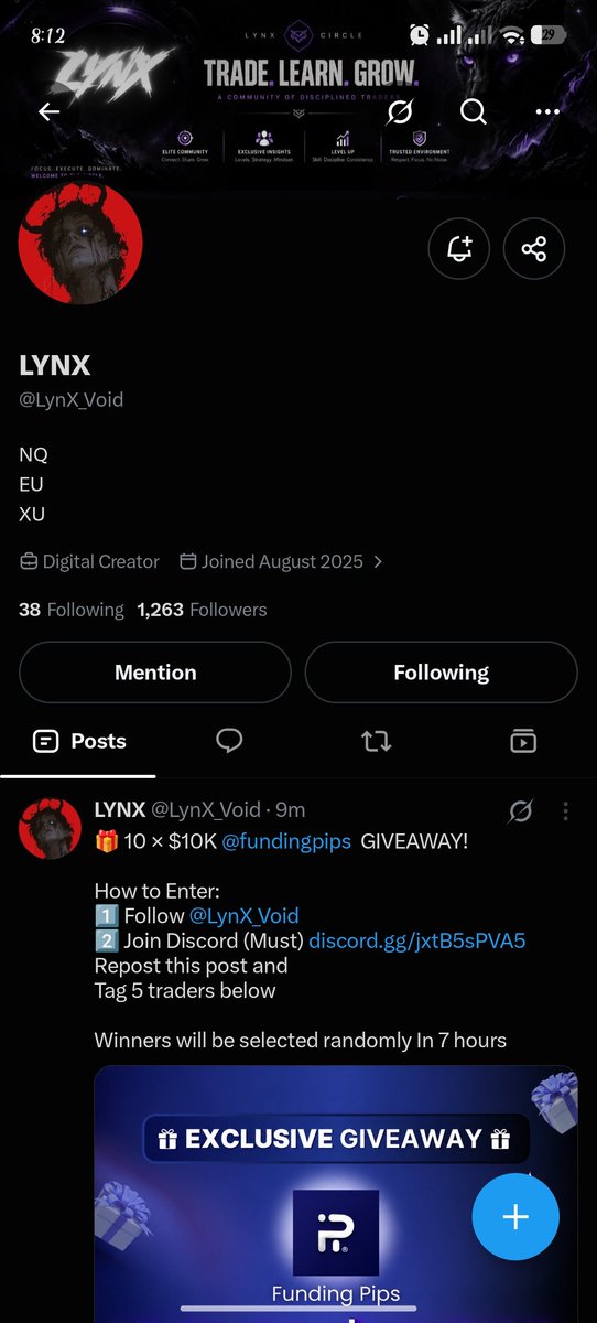 OnlyAshraff's tweet photo. @LynX_Void @fundingpips @liqudstranger
@dbillionz
@oba
@thisdax
@heiscent https://t.co/8aqozg6jc5