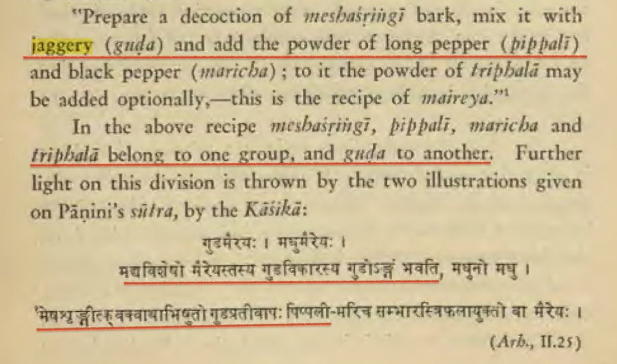 MumukshuSavitri's tweet photo. This Liver Doc fraud is the biggest coward.  

Once he had confidently asserted that “jaggery was discovered in Kerala by the Portuguese”. When I confronted the quack with solid historical evidence that Panini (5th c. BCE) & Kautilya (3rd c. BCE) give entire recipes for medicinal wine made with Guda (jaggery) and Ritusamhara (4th c.) classifies an entire category of sweets made with jaggery as Guḍavikāra, he immediately blocked me. 😂

A prime example of a dumba** 🤡