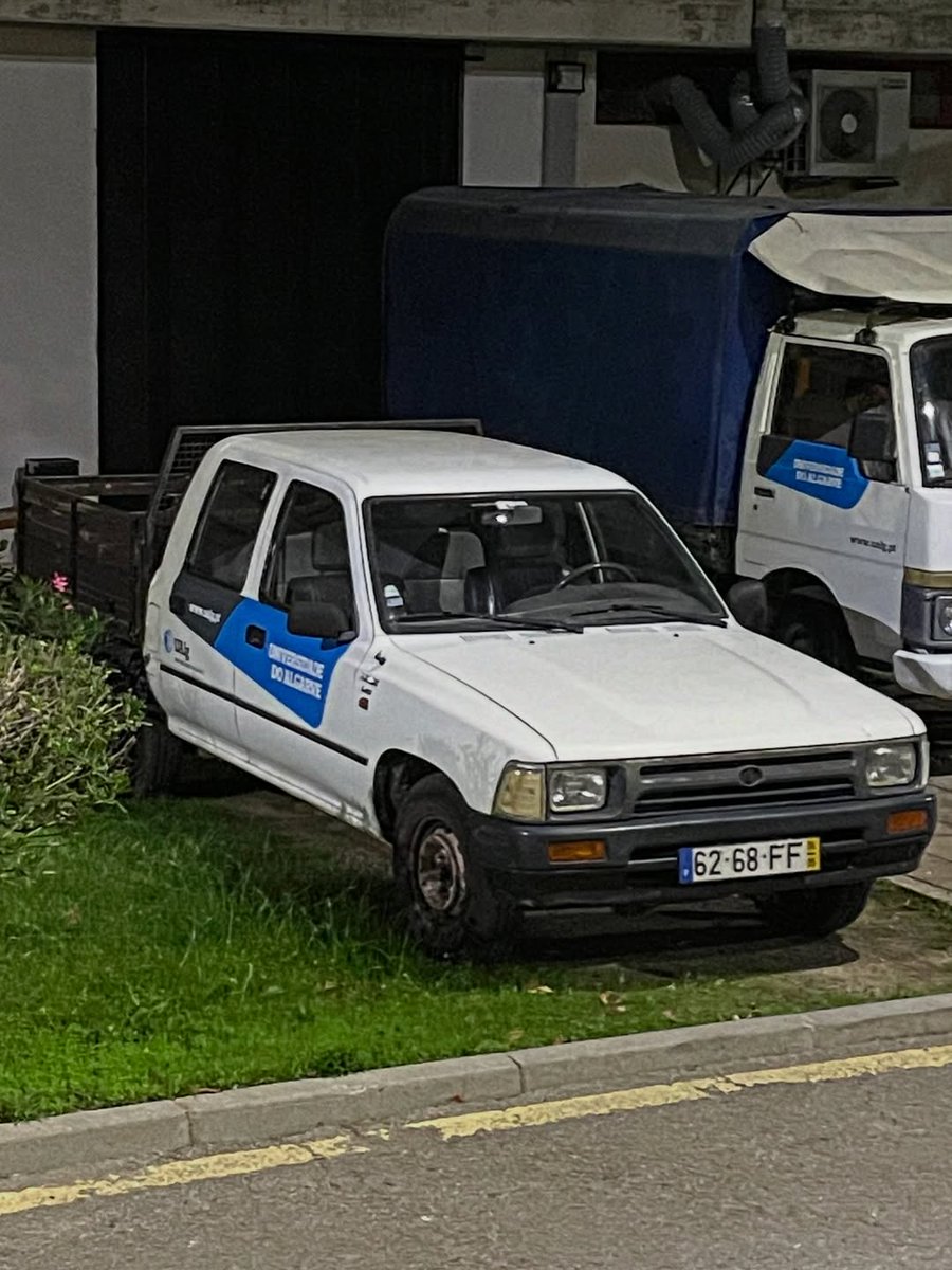 JorgeTranmsk's tweet photo. Another 1980s Nissan Cabstar MkII, once a common sight in Portugal alongside the Toyota Dyna and Mitsubishi Canter. Registered in 1989, this 2. 5L 75hp Turbo Diesel was still in use last year, with a Toyota Hilux by its side. https://t.co/28DbcDluS9