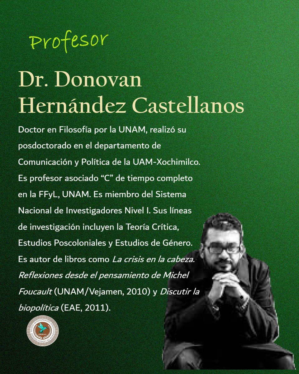 CIICS_AC's tweet photo. "Introducción a la Forensic Architechture" con el Dr. Donovan Hernández Castellanos.  Fechas: 17 y 24 de septiembre; 1 de octubre, de 12 a 14h.
Las inscripciones están abiertas en el whatsapp (52) 272 104 3709 y por este medio. https://t.co/bX0qPqKM4W