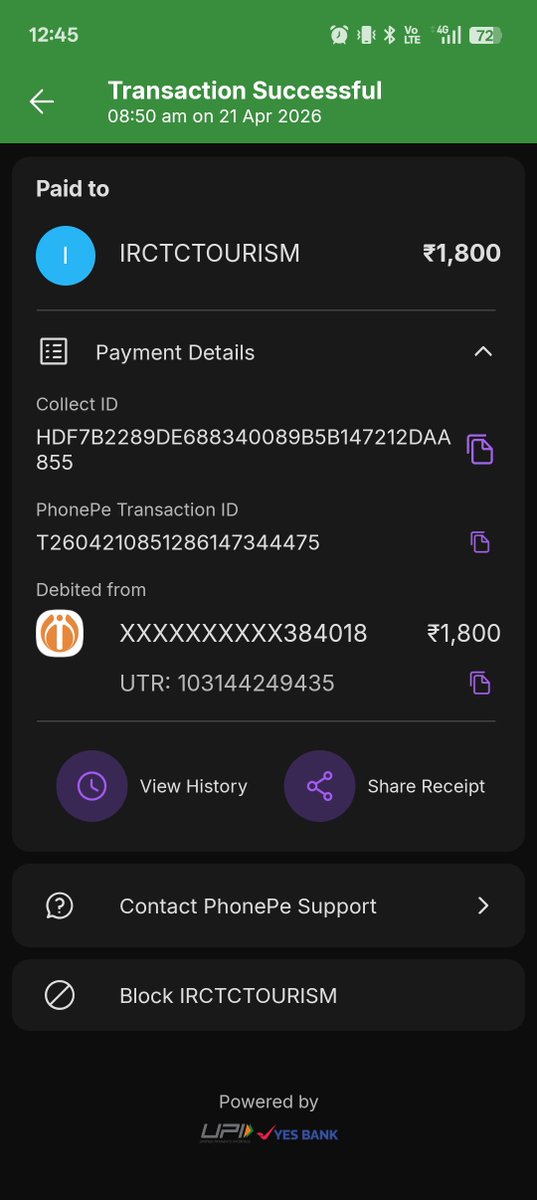 AbhayVikesh's tweet photo. @IRCTCofficial @IRCTC_Care ₹1,800 payment was made to my IRCTC Wallet, but the amount was not credited and payment was returned. Screenshot attached. Please check and resolve urgently. https://t.co/9eFKhJqz5t