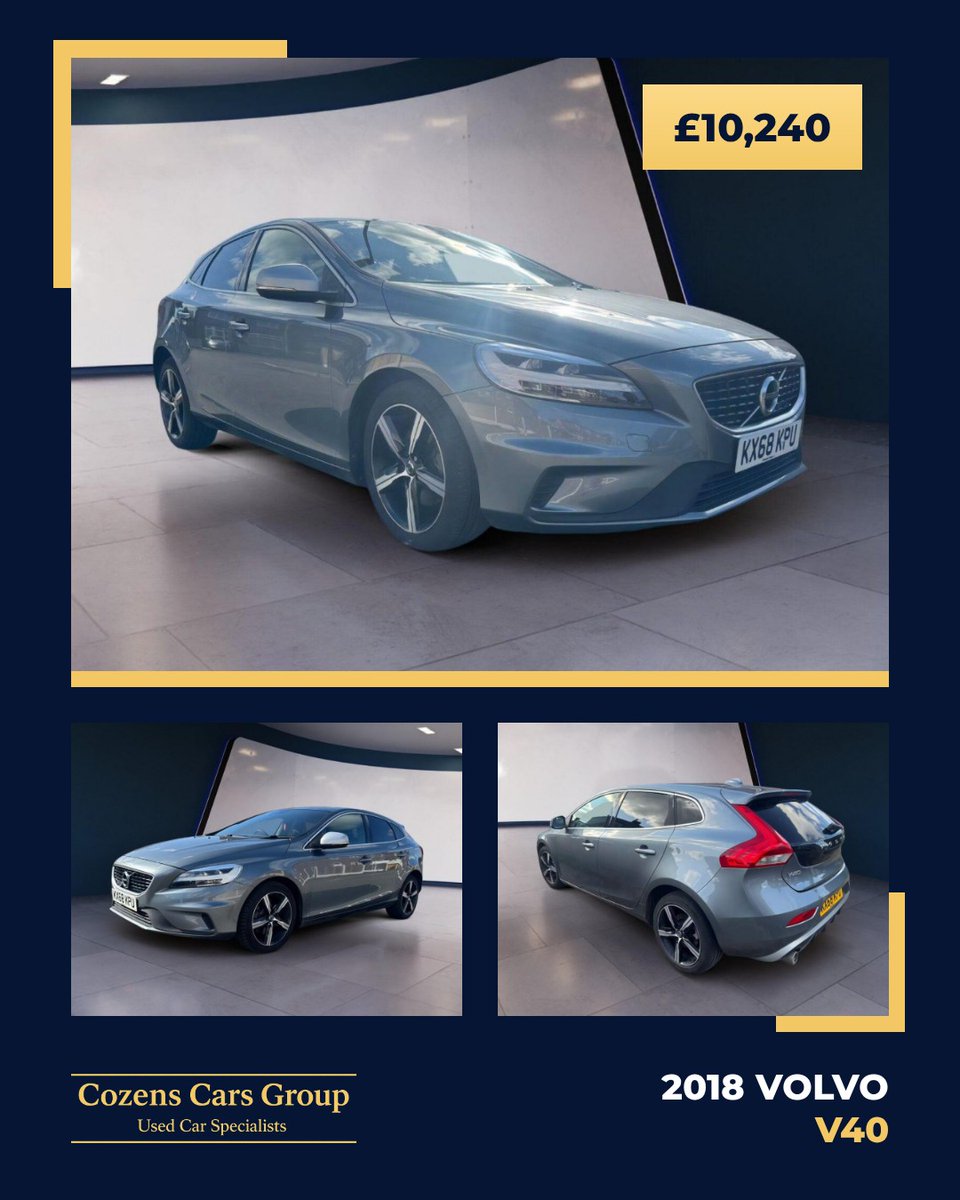AndrewCoyuo's tweet photo. 2018 Volvo V40 2. 0 T3 GPF R-Design Nav Plus, £10, 240. Petrol, manual, 56, 170 miles. Finance, warranty and part exchange available. We buy cars. Call 01249 247277. https://t.co/2d7HZr5TBC