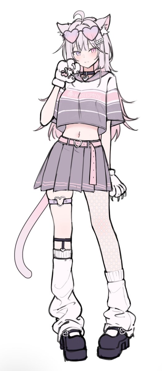 RoseNyan21's tweet photo. なんとなく描き始めた自前アバターのデザイン
♡たくさん入れてます、好きなので https://t.co/z42rMQM3mB