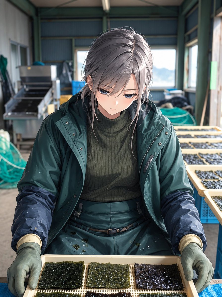 7196Z's tweet photo. 海苔工場　#AIイラスト https://t.co/oXKkHUXxCm