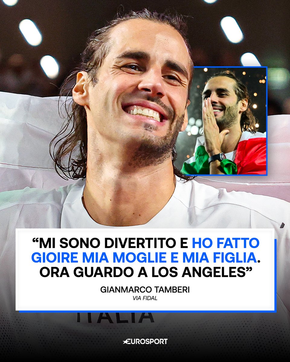 Eurosport_IT's tweet photo. Gimbo sei una forza della natura! ✨🇮🇹

Ora non vediamo l'ora di vederti a Los Angeles e, a questo punto ai Mondiali di Roma nel 2029…Lo hai detto tu! 🎤

#Tamberi #Atletica https://t.co/fajarE6RBy