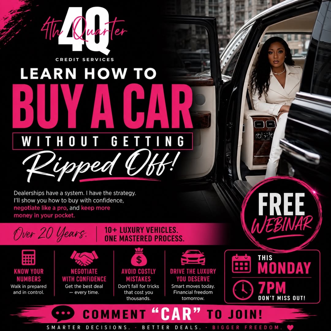 IzettaFalkpv's tweet photo. Stop overpaying for cars. Learn how to spot bad deals, uncover hidden markups, and negotiate with confidence. Join my free webinar Monday at 7PM. Comment “CAR” for details. https://t.co/Sm7nG1Gtdc
