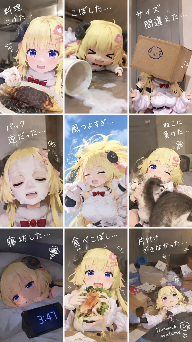 ton_cathouse's tweet photo. わためとヴィヴィでもやってみたよ！
#つのまきあーと　#ヴィヴィメイク https://t.co/7Dhh2ojzYp